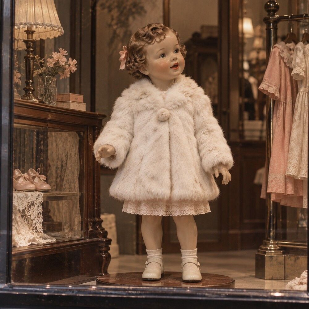 Vintage 1940s White Rabbit Fur Toddler Coat Ivory Rabbit Fur Winter Coat